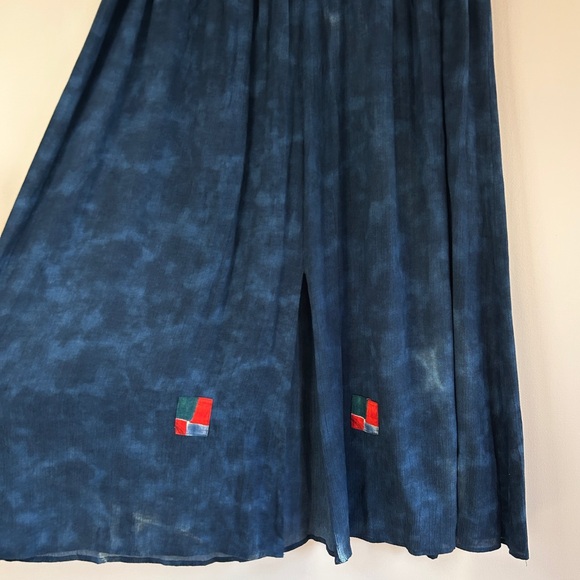 VINTAGE 90S NINO WONG Patchwork Midi Skirt Lagenlook Art To Wear Boho Cottage 1X - Picture 6 of 11